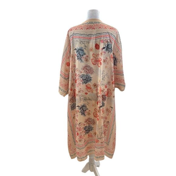 Ladies Floral Chiffon Kimono Duster‎ Short Sleeve One Size - Picture 9 of 9